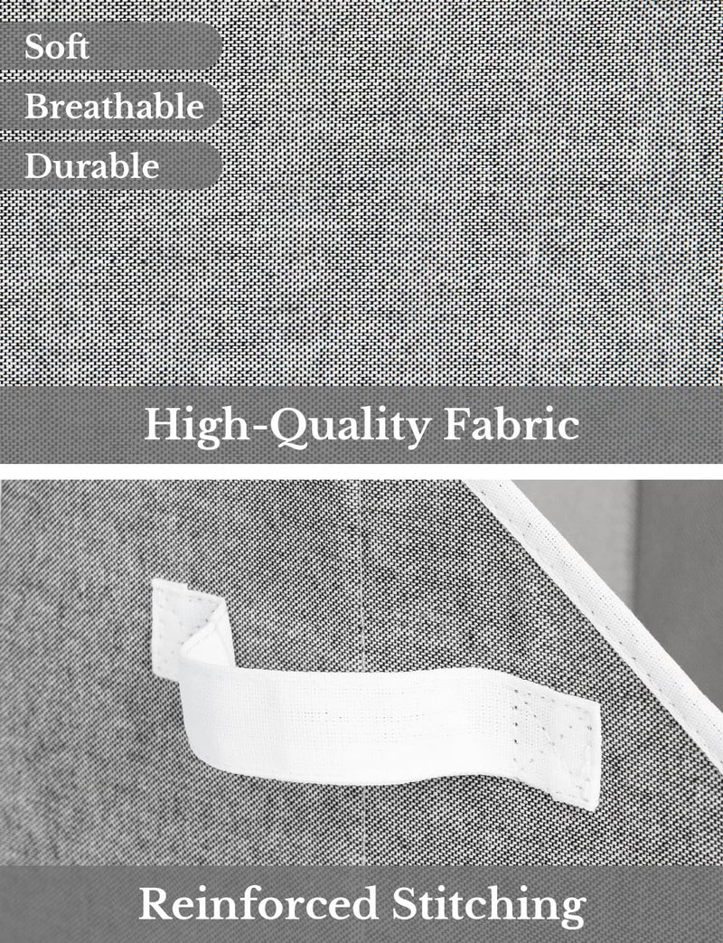 سورتيج وركس صناديق تخزين للخزائن من ستورج وركس، صندوق تنظيم شبه منحرف للأرفف، سلة ملابس قماشية، سلال تنظيم قابلة للطي بمقابض، صغيرة، عبوة من 3 قطع، رمادي - Image 3